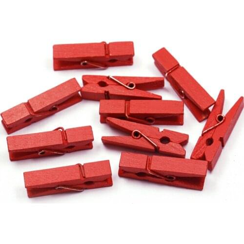 Hot Sale 20 Pcs 35mm Colored Wooden Clips Clothes Photo Paper Peg Pin Clothespin Craft Clips Party Decoration Wholesale