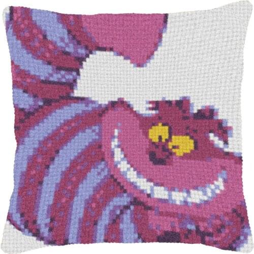 Latch Hook Cushion Cartoon Cat Pillow Case Color Canvas Acrylic Yarn Latched Hook Pillow Kits Crochet Cushion Cover