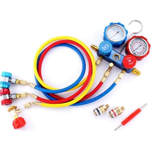Air Conditioning Manifold Gauge Tool Set With Hose/Quick Coupler/Bottle Opener For R134A Air Condition Refrigeration
