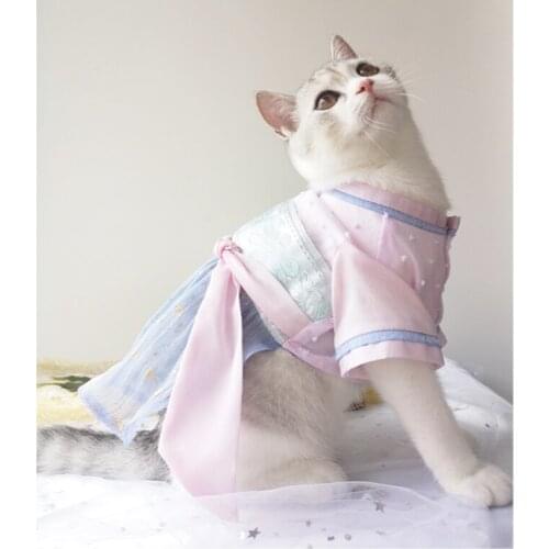 Lovely sweet ancient Chinese style pet hanfu cat dog clothes dress pet supplies clothes product cat clothing kitten outfit
