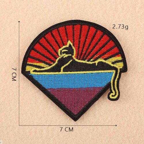 Lazy Cat Full Embroidery Iron On Embroidered Clothes Patches For Clothing Stickers Garment Wholesale