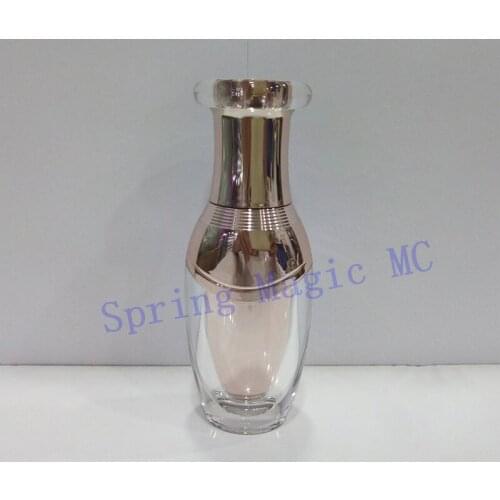 New 30ml Acrylic Rose gold Press pump Emulsion bottle,Cosmetic Container Eye cream essence bottle,Empty Lotion Refillab bottle