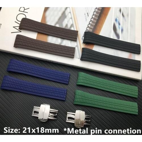 Nature silicone Rubber Watchband 21mm For Patek strap for Aquanaut Philippe belt series 5164a 5167a-001 Watch band metal pin