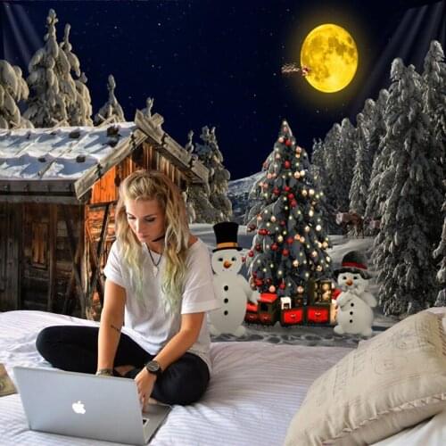 Christmas House Art Wall Hanging Tapestry Wall Ornament Christmas Decoration for Wall Home Decor Tapestry Aesthetic Room Decor