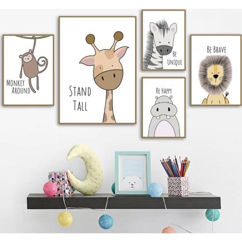 Nordic Poster Lovely Animals Monkey Picture Canvas Cartoon Painting Abstract Photo Pop Wall Art Quote HD Decor Simple Prints
