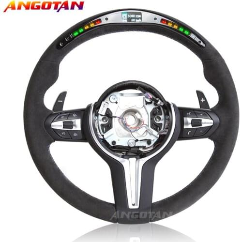 Sports Steering Wheel Fit For BMW M5 Series X1 X2 X3 X4 X5 X6 Carbon Fiber LED Perforated Leather Car Steering Wheel