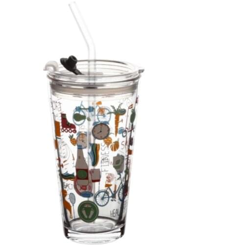 Glass water bottle eco friendly drinkware clear milk carton water bottle water bottle with straw cute water bottle