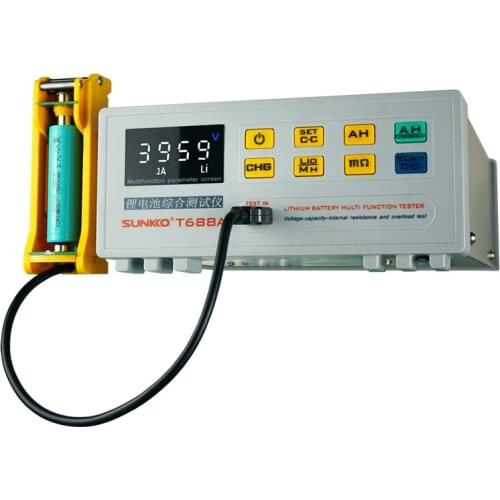 SUNKKO T688A Single battery comprehensive tester 18650 Battery internal resistance capacity voltage overload tester