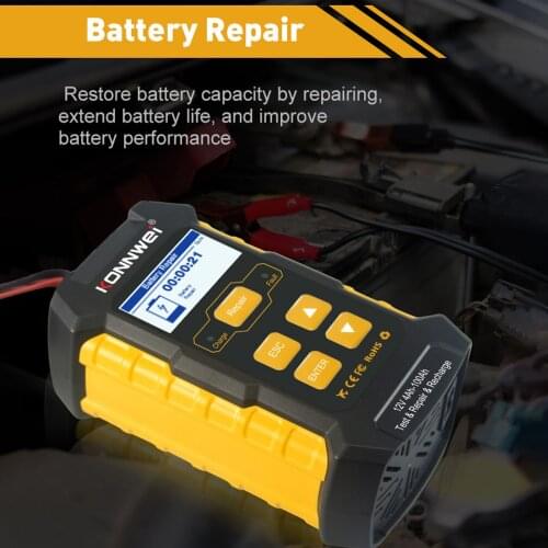 KW510 Car Battery Tester Multifunctional Pulse Repairing Car Battery Chargers Auto Maintenance Tool Automotive Diagnostic Device