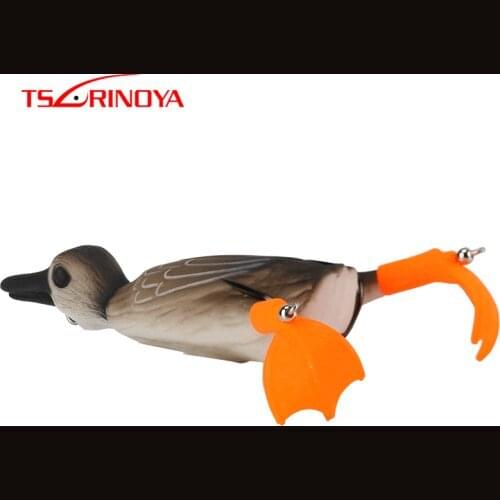 TSURINOYA NEW Duck Soft Fishing Lure Frog 10cm 18.5g Top Water 3D Simulation Floating Baits Bass Wobbler Isca Artificial