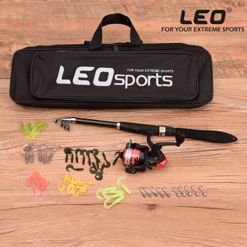 Sea ice Fishing rod full set tools Spinning reel with line Reflected soft lure Jig lead hooks lot Mini bag 50cm Kid travel set