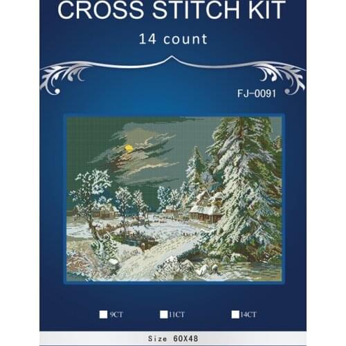 Village in snow,chinese Stitch DIY 14CT similar DMC Cross Stitch,Sets For Embroidery Kits Counted Cross-Stitching 2th