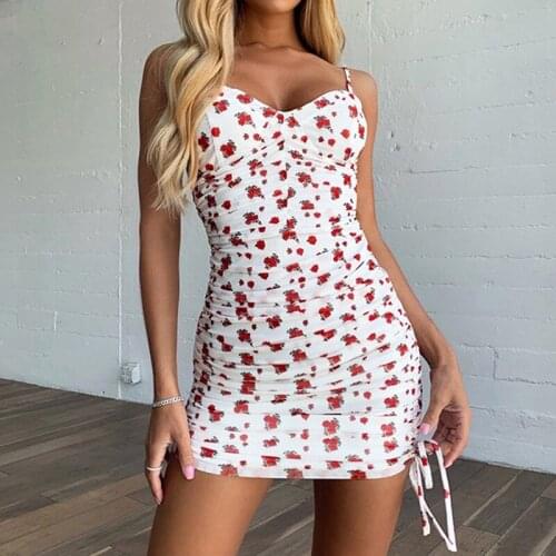 Vestidos mujer verano 2021 Strapless Pleated Women Chiffon Dresses Female High Waist Spaghetti Strap Mini Dress Female clothing