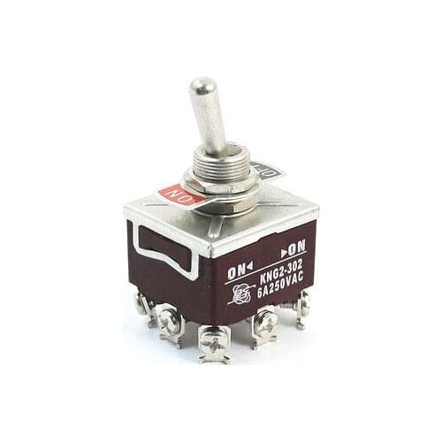 12mm Mounting Hole Dia 2 Position 9-Terminals 3PDT Toggle Switch AC 250V 6A