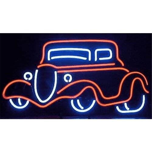 17*14" CAR ATU RED NEON SIGN REAL GLASS BEER BAR PUB LIGHT SIGNS store display Packing Garage Bulbs Advertising Lights