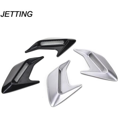 JETTING 2pcs Car Auto Side Vent Air Flow Fender Intake Sticker Car Simulation Side Vents Decorative