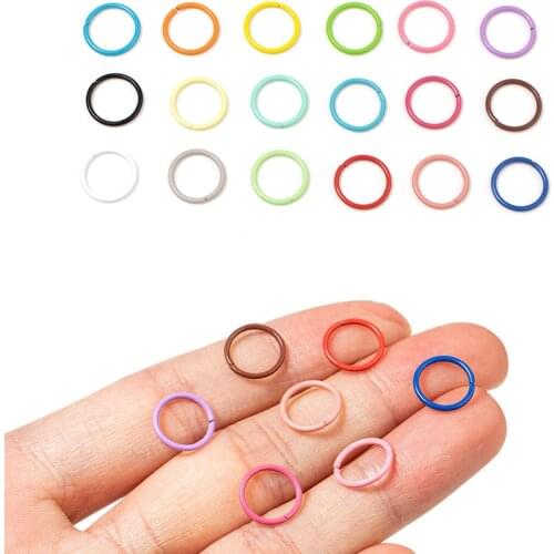 20pcs/Lot 10mm Iron Single Open Loops Multicolor Jump Ring Split Rings Connectors For DIY Jewelry Making Necklace accessories