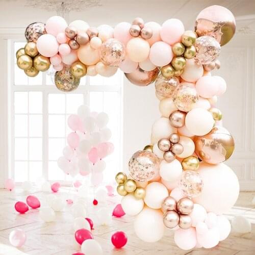 96piece rose gold balloon Garland Kit party decoration Foil Metal Balon for Baby Shower Wedding mariage Birthday Party Valentine