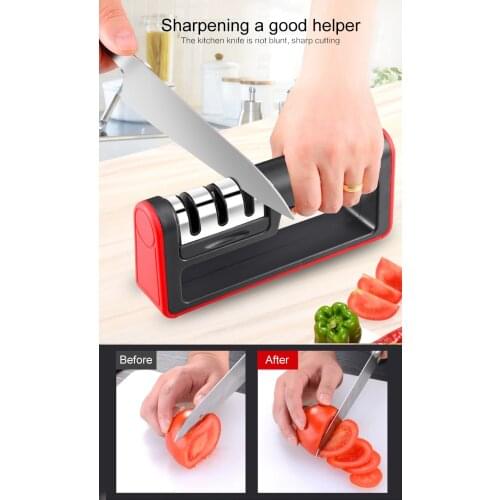 New Home Diamond Cutting Knife Sharpener Tools 3 Stages Tungsten Whetstone Sharpener Sharpening Knives Stone Kitchen Accessories