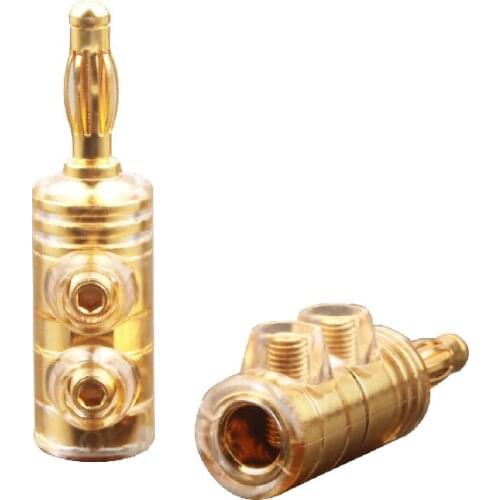 Audio Cable Banana Plug Pure Copper Plated Solderless Banana Plug Speaker Cable Connector - ( 8 Pcs )