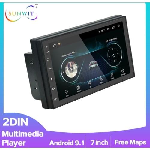 2 Din Android Car Radio 9.1 7Inch Stereo Receiver GPS Navigation WIFI BT FM Phone Link For Toyota Nissan Volkswagen Universal