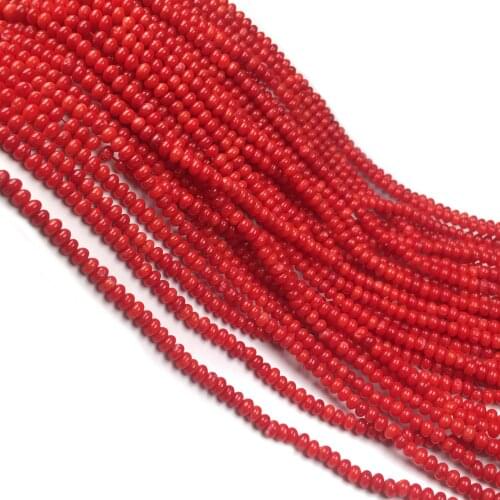 Abacus Shape Coral Beads Red Spacer Beads for Women Jewelry Making DIY Fashion Bracelet Necklace Accessories Size 3x4mm