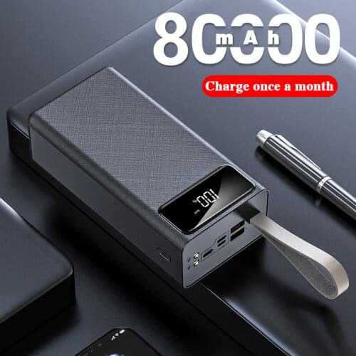 Fast Charging 3.0 80000mAh Power Bank USB PD Power Bank Portable External Battery Charger for iPhone and Android