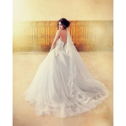 New style 2 layer 70cm/250cm wedding veil lace bridal veil