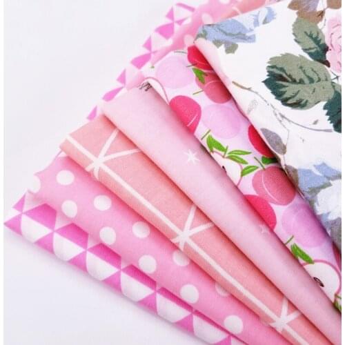 Various Sizes 40x50CM Cotton Twill Material Fabric Handmade Patchwork Material Manual Sewing Fabric Pink Series Cotton Cloth