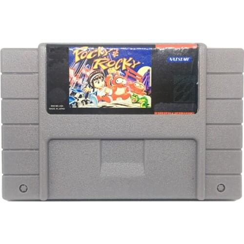 Pocky & Rocky 1 US Version Cartridge Card for 16 bit Big Video English language Game Gray Game Card For NTSC Game Player