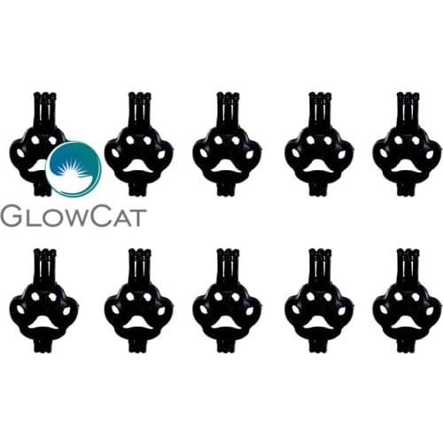 10pcs H445 Dog Paw Print Pearl Cage Jewelry Making Essential Oil Diffuser Beads Cage Aromatherapy Gun Black Locket Pendant