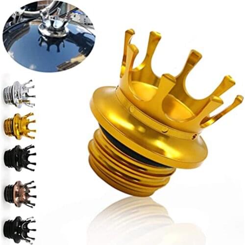 Crown Style Vented Fuel Tank Cap Gas Cap For Harley FLSTC Sportster XL 883 1200 48 Touring Road King Dyna Softail Custom XL 48