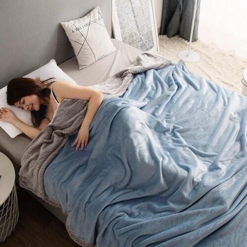 Mantas lisas para camas, manta de Sherpa suave, manta gruesa de franela cálida, manta a cuadros para sofá, manta polar