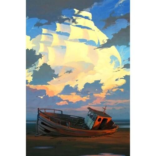 DIY Nautical Dream Diamond Painting Cross Stitch Kit Diamond Mosaic Embroidery Square/Round Drill Gift JX745