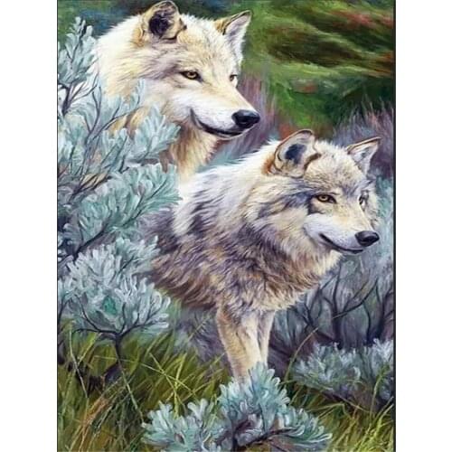 Animal Wolf DIY Cross Stitch 11CT Embroidery Kits Craft Needlework Set Cotton Thread Printed Canvas Home Dropshipping