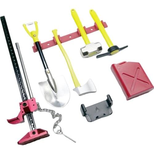 1:10 Scale RC Rock Crawler Car Decoration Accessory Tool Set Kit Jack Shovel
