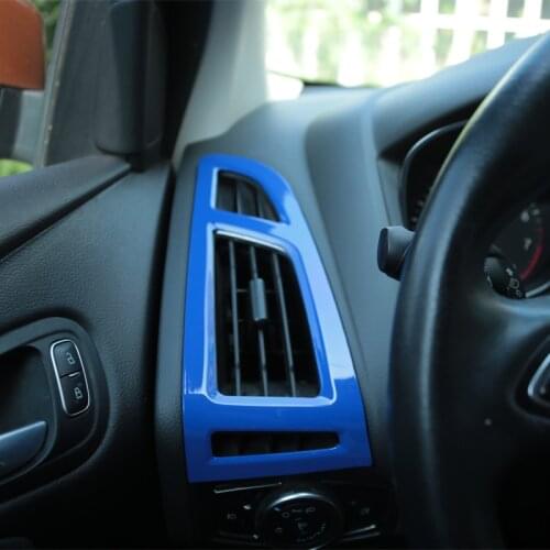 2Pcs/Set ABS Blue Air Conditioning Vent Sequins Air Conditioner Vents Sticker for Ford Focus 3 4 2012 2013 2014 2015 2016 2017