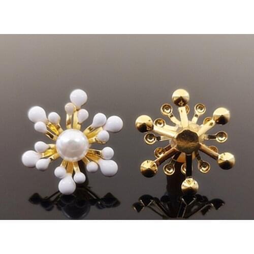 2018News 100pcs Drip White Flowers Pearl Button for DIY hair Accessories or Wedding Clothes Decoration HZ382
