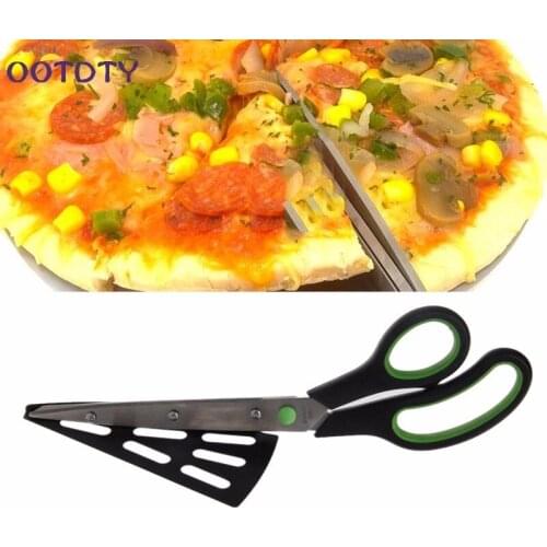2 in 1 Pizza Scissors Cutter Slicer Tray Divider Food Serving Tool Chopper Pizza Cutter Non-stick Pizza Tools Peeler & Slicers