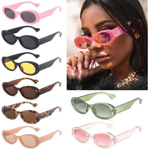 Ins Popular Fashion Small Oval Sunglasses Women Vintage Leopard Jelly Color Eyewear Men Trending Sun Glasses Shades UV400