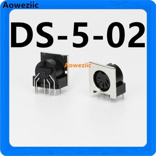 Aoweziic 10Pcs/Lot S Terminal Socket Connector With Housing DIN Female With Shielded 5-Holes 5-Pin DS-5-02