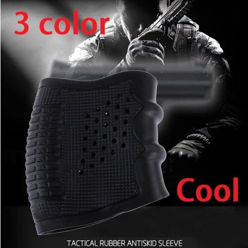 Handgun Rubber Military Accessory Sleeve Anti Slip Airsoft shooting Hunting Black Green Khaki Gun Grip Glove Protect Cover