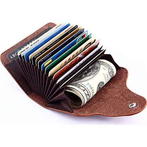 Luxury Genuine Leather Wallet RFID Blocking Pocket Holder Credit Card Case New Card Package Card & ID Holders Cow Leather Box