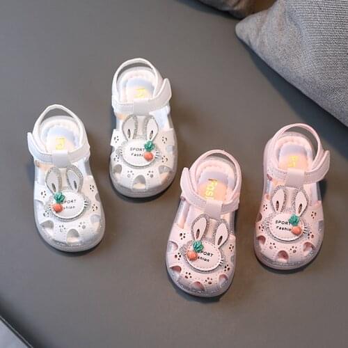 Girls Sandals 2021 Summer Cute Toddler Shoes Baby Soft Sole Shoes Breathable and Comfortable Cartoon Toes-capped Sandals 15-25