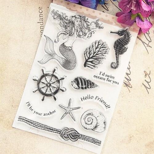 10x15 cm Marine myth Transparent Clear Stamps Silicone Seals Roller Stamp DIY scrapbooking photo album/Card Making wedding