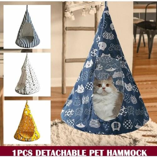 Cute Removable Pet Hanging House Conical Hammock Washable Tent for Small Dogs Cats Home Accessories