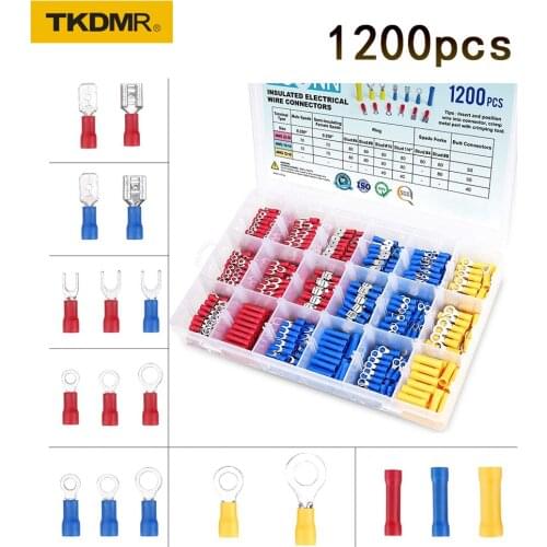 50/140/210/280/360/480/1200 PCS heat shrinkable spade connectors waterproof solder wire electrical insulated wire connector kit