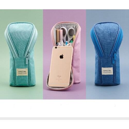 Three-dimensional pencil case stationery student cute pen holder Simple large capacity solid color multifunctional pencil case