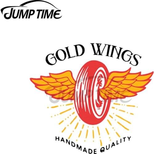 Jump Time 13 x 11.2cm For Gold Wing Motorcycle Tire for Light Color Decal Motorcycle Bike Car Stickers Occlusion Scratch Decor