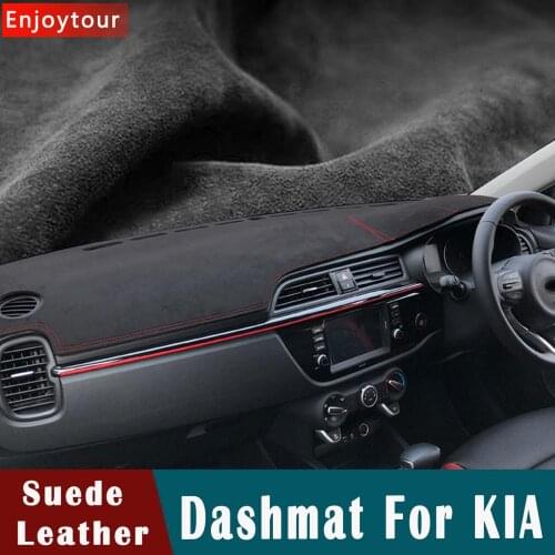 Suede Leather Dashmat Dashboard Cover Dash Mat carpet for Kia Carens Rondo Carnival/Sedona Mohave/Borrego Sorento Sportage Niro